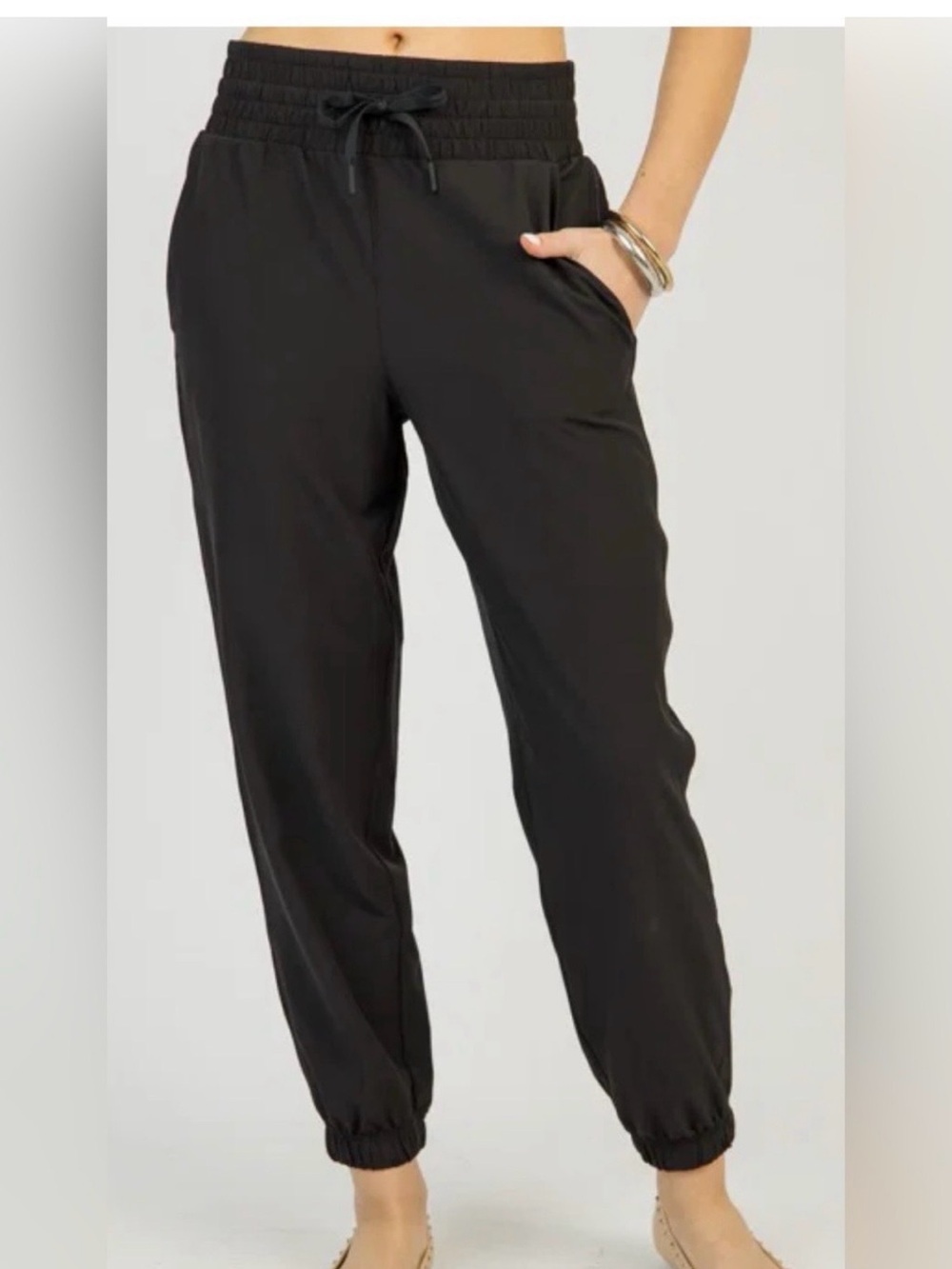 Spanx Women's On The Move Very Black Drawstring Jogger Pants
